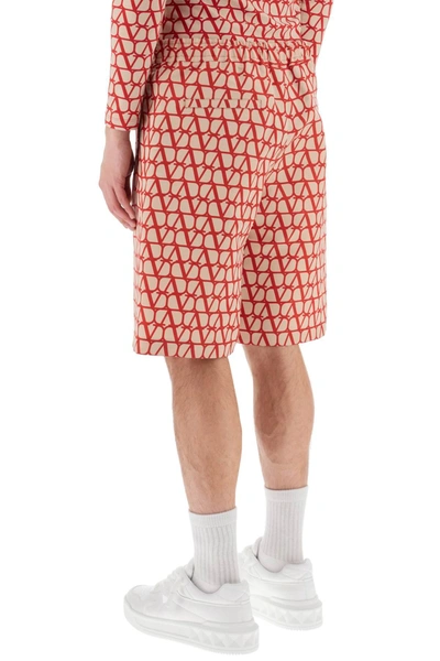 Shop Valentino Shorts In Silk Faille With Toile Iconographe Motif