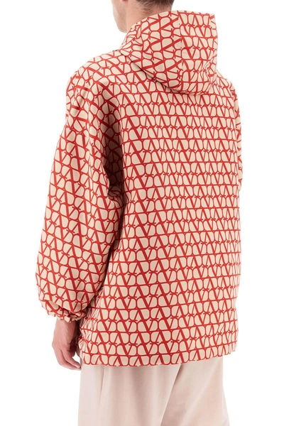 Shop Valentino Silk Faille Anorak With Toile Iconographe Motif