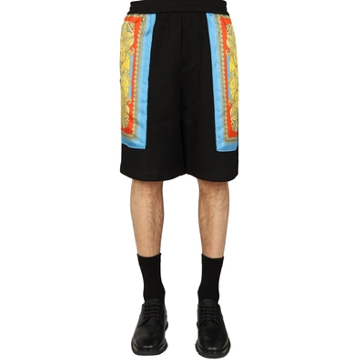 Shop Versace Barocco Goddess Night Print Shorts