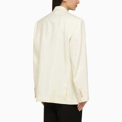 Shop Wardrobe.nyc White Single Breasted Jacket In Wool