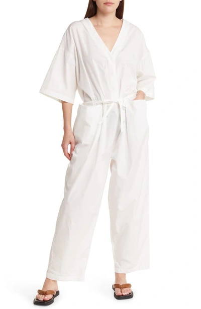 Shop Free People Free-est Feels So Right Cotton Jumpsuit In Ivory
