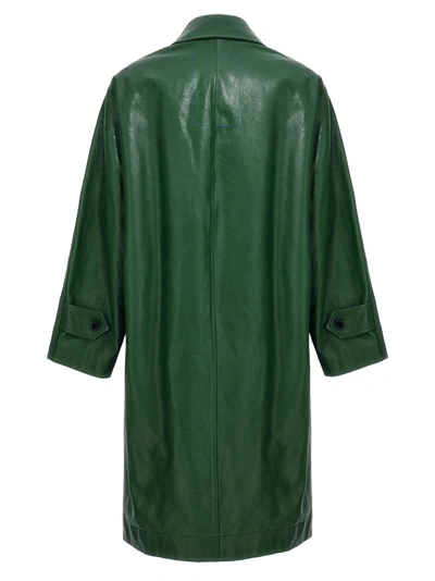Shop Burberry Long Leather Car Coat Coats, Trench Coats Green