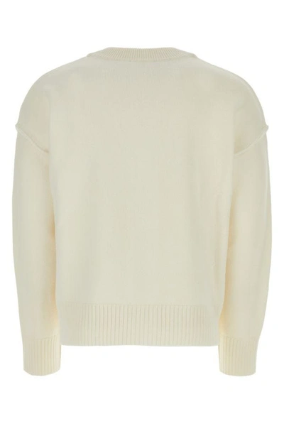 Shop Ami Alexandre Mattiussi Ami Man Ivory Wool Oversize Cardigan In White