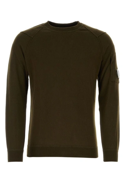 Shop C.p. Company Man Dark Green Cotton Sweater
