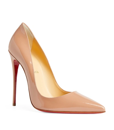 Christian Louboutin Sporty Pointed Toe Patent Pumps In Cream