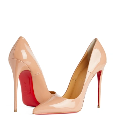 Christian Louboutin Sporty Pointed Toe Patent Pumps In Cream