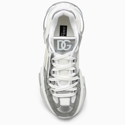 Shop Dolce & Gabbana Dolce&gabbana Air Master Silver/white Fabric Sneaker Men