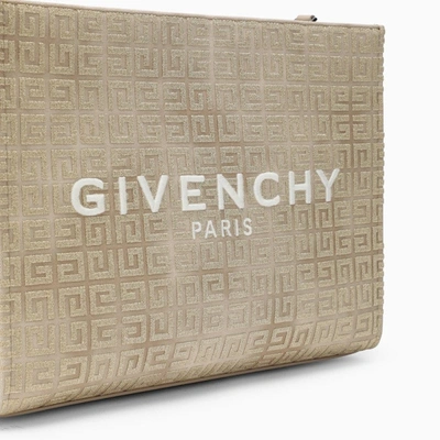 Shop Givenchy G-tote Medium Gold Canvas With Chain Women In Silver