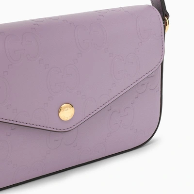 Shop Gucci Mini Lavender Leather Shoulder Bag Women In Purple