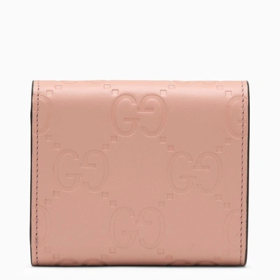 Shop Gucci Tri-fold Pink Leather Wallet Women