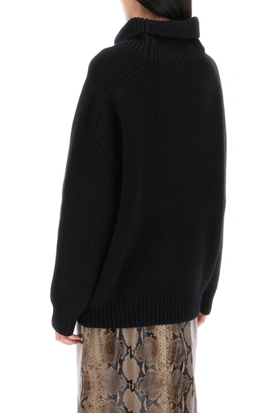 Shop Khaite 'landen' Oversized Funnel-neck Sweater Women In Black
