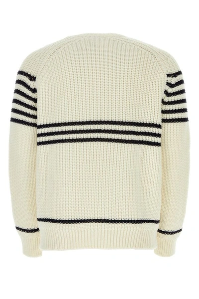 Shop Loewe Man Ivory Wool Blend Sweater In White