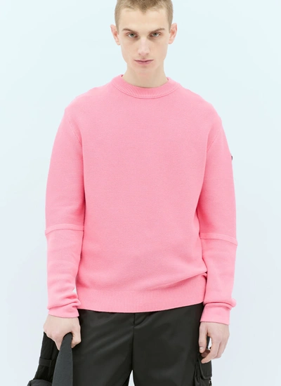 Shop Moncler Men Crewneck Sweater In Pink