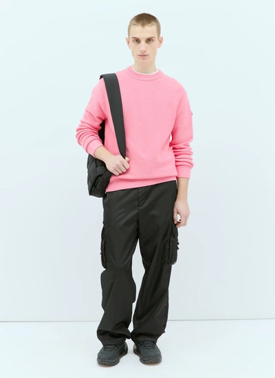 Shop Moncler Men Crewneck Sweater In Pink