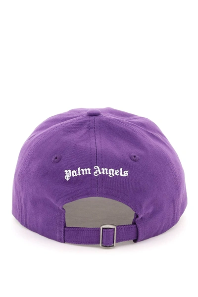 Shop Palm Angels Logo Baseball Cap Men In Purple