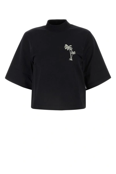 Shop Palm Angels Woman Black Cotton T-shirt