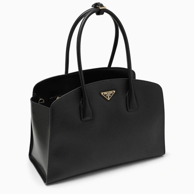 Shop Prada Large Handbag In Black Saffiano Women