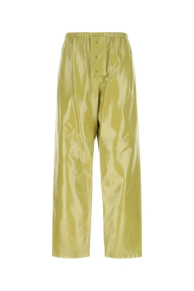 Shop Prada Man Pistachio Green Nappa Leather Pant