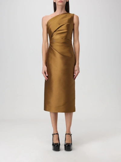 Shop Solace London Dress Woman Gold Woman