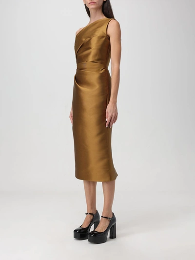 Shop Solace London Dress Woman Gold Woman