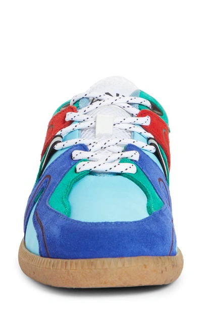 Shop Ganni Sporty Mix Retro Sneaker In Sky Captain