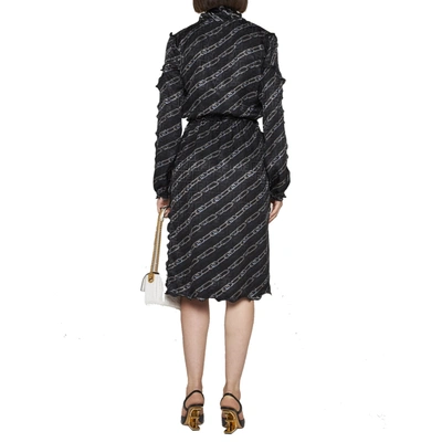 Shop Fendi Printed Silk Midi Dress