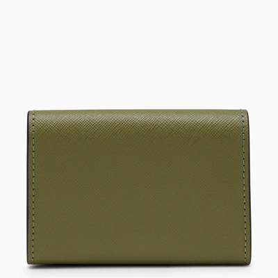 Shop Marni Vanilla/olive Green/beige Leather Wallet
