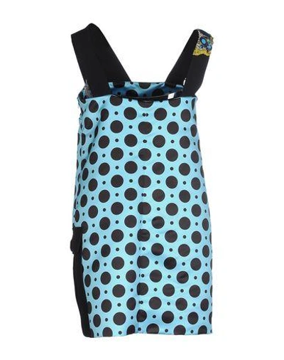 Shop Emanuel Ungaro Short Dress In Turquoise