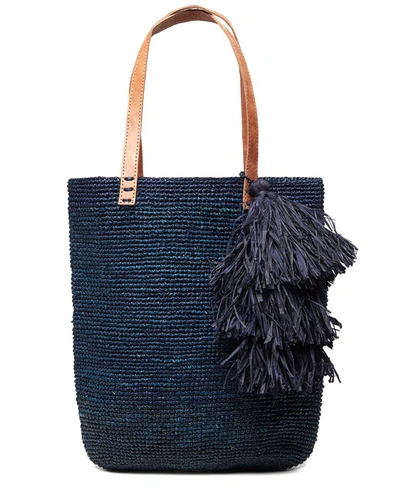Shop Mar Y Sol Carolina Raffia Shoulder Bag In Blue