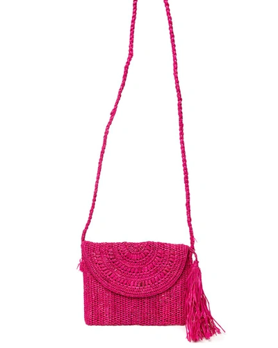 Shop Mar Y Sol Naomi Raffia Shoulder Bag In Pink