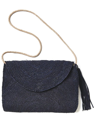 Shop Mar Y Sol Leah Raffia Shoulder Bag In Blue