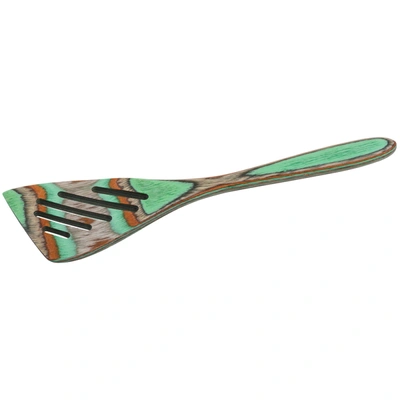 Island Bamboo 8-inch Pakkawood Mini Slotted Spatula In Green