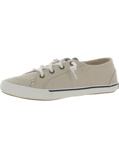 Shop Sperry Womens Canvas Lace-up Casual And Fashion Sneakers In Beige