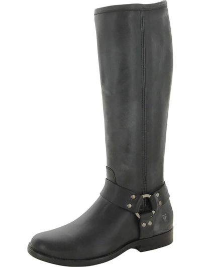 Shop Frye Womens Faux Leather Harness Knee-high Boots In Black
