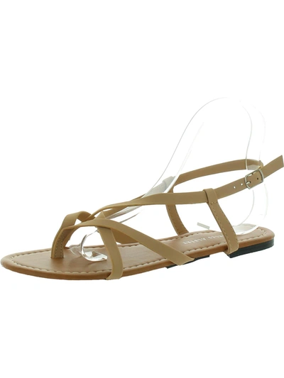 Shop Charles Albert Womens Faux Leather Ankle Strap Strappy Sandals In Beige