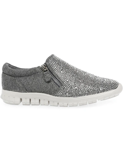 Shop Anne Klein Justice Womens Casual Slip On Casual And Fashion Sneakers In Grey