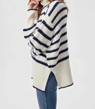 Shop Amo Topanga Sweater In Natural/navy Stripe In Multi