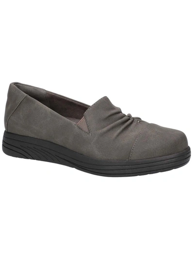 Easy Street Locke Womens Faux Leather Lifestyle Loafers In Grey