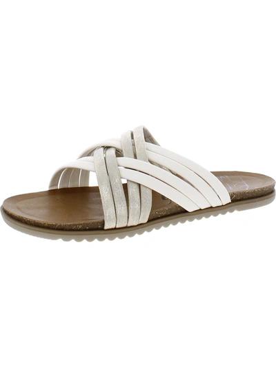 Shop Blowfish Myll Womens Faux Leather Criss-cross Front Flatform Sandals In White