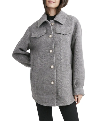 Shop Laundry By Shelli Segal Medium Wool-blend Jacket In Grey