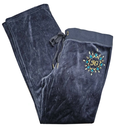 Shop Juicy Couture Women's Regal Traditional Bling Track Pants In Blue