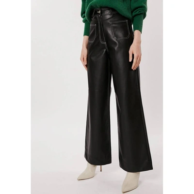 Deluc Terre Faux Leather Pants In Black In Black