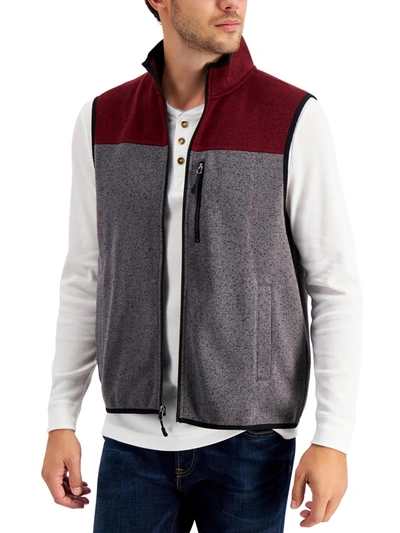 Shop Club Room Mens Sweater Fleece Vest In Multi