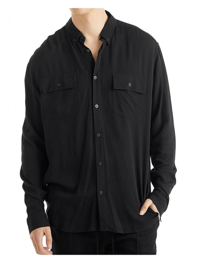 Shop Nana Judy Mens Regular Fit Collared Button-down Shirt In Black
