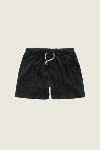 Shop Oas Black Terry Shorts In 09-black