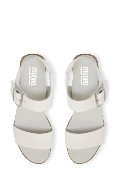 Munro Cleo Sandal In White Stingray Leather