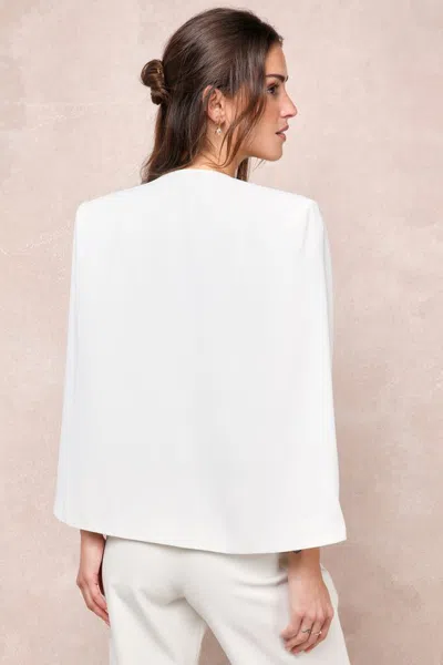 Lulus Voguish Charm White Split Sleeve Blazer Cape In White
