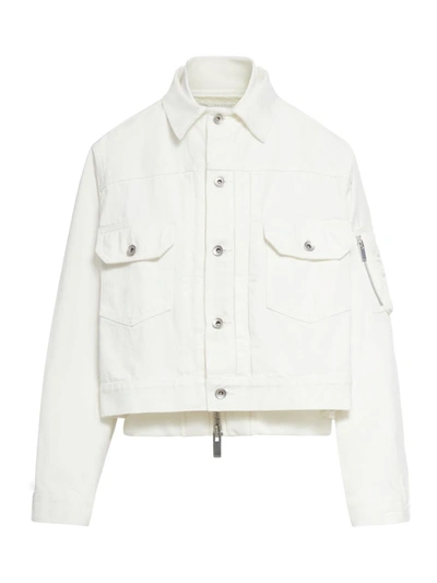 Shop Sacai Jacket In White