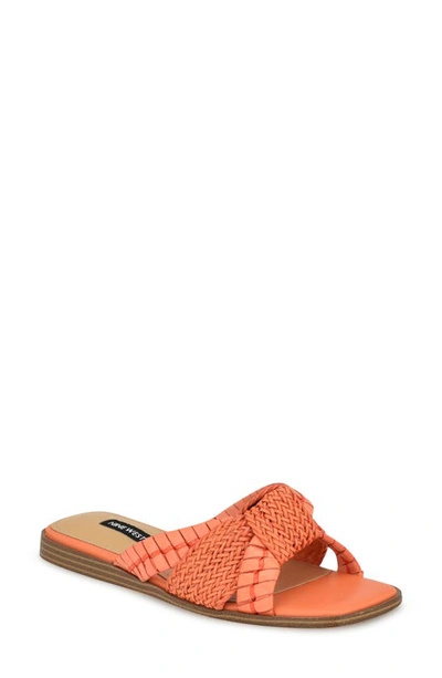 Shop Nine West Olson Knotted Slide Sandal In Orange