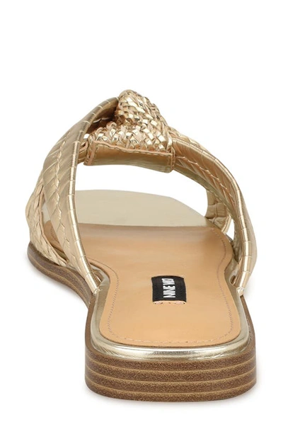 Shop Nine West Olson Knotted Slide Sandal In Gold